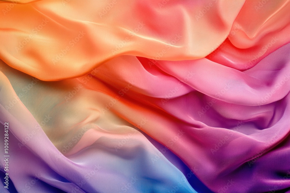 Poster A detailed view of a colorful fabric with various patterns and textures