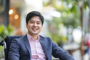 A person with a disability enjoying life, suitable for healthcare or inspiration campaigns