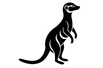 Meerkat Silhouette Standing Upright on Hind Legs on Alert