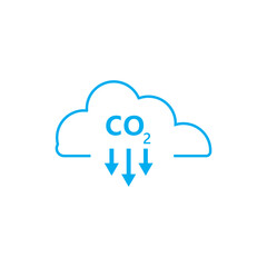 CO2 reduction line icon. Clipart image isolated on white background