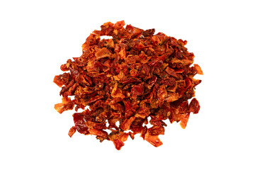 Dried tomatoes isolated on a white background.