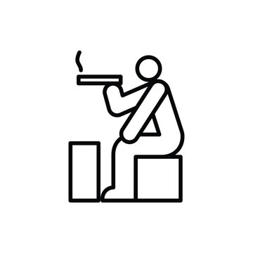 recommend clip art: smoking area thin outline icon vector design good for web or mobile app
