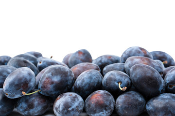 Fresh plums background. Top view. Organic food.