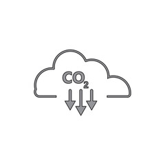co2 gas carbon dioxide icon mark in filled style