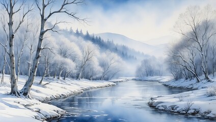 Obraz premium Winterlandschaft in Weiß