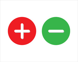 Plus and minus sign set. Vector