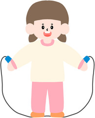 체육 줄넘기하는 어린이 일러스트 도안