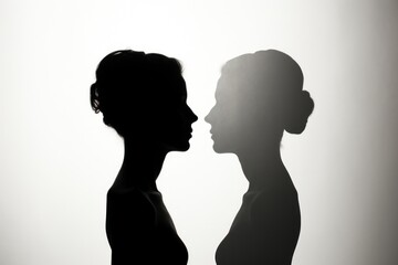Fototapeta premium Mental health silhouette backlighting adult.