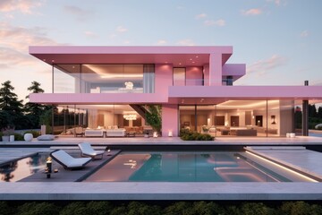 Fototapeta premium Modern house architecture building villa.