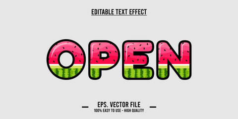 Obraz premium typography OPEN word art illustration, editable text effect 