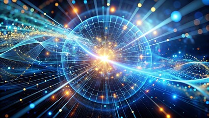 Obraz premium Réseau blockchain complexe avec nœuds interconnectés