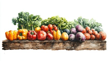 Colorful array of fresh vegetables displayed.