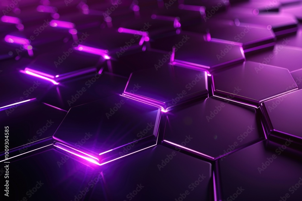 Poster A close-up shot of a computer keyboard with purple lights