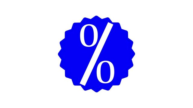 Percentage animation icon on white background.