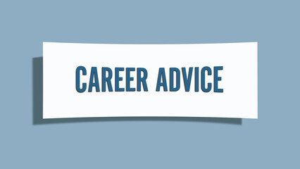 Career Advice. A card isolated on blue background.