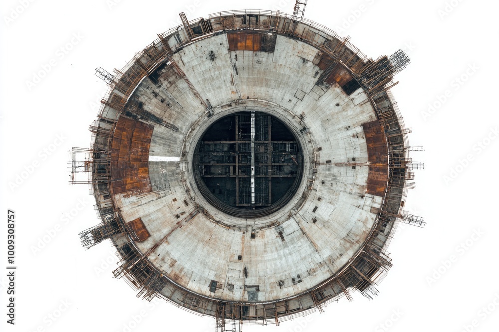 Poster A circular building with a window at its center