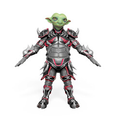 little alien warrior in a pose