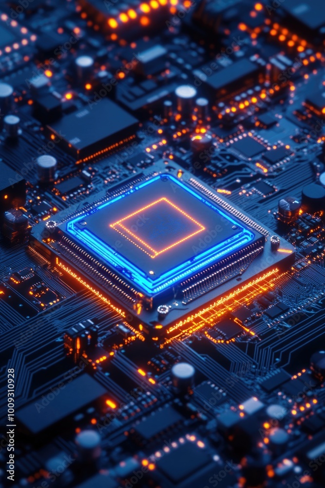 Aufkleber High-quality image of a computer motherboard, ideal for tech-related projects and illustrations