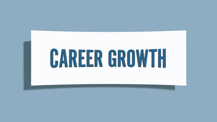 Career Growth. A card isolated on blue background.