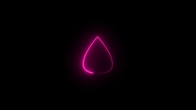 Neon sign bright water drop icon.water drop icon in neon style. Simple thin line, outline illustration of web, minimalistic icons for UI and UX, website or mobile application