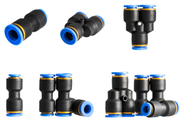 Pneumatic Push In Fittings for Air/Water Hose and Tube Connector, die cut transparent