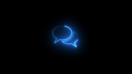 neon glowing Messenger line icon .neon speech chat bubble,message sign with glowing neon,glowing speech bubble. Neon light, comic speech bubble sign