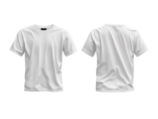Blank white windbreaker mockup, front and back view isolated on transparent background