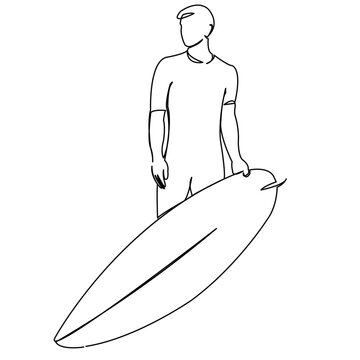 recommend clip art: One continuous single drawing line art doodle sport, recreation, active, isolated, surfing, surf. Isolated flat illustration hand draw contour on a white background
                    