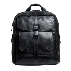 black leather bag isolated