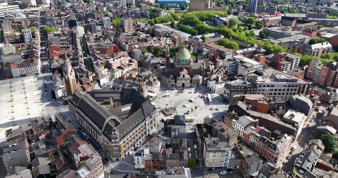 Charleroi, Place Charles II, Belgium, city, town, square. City overview