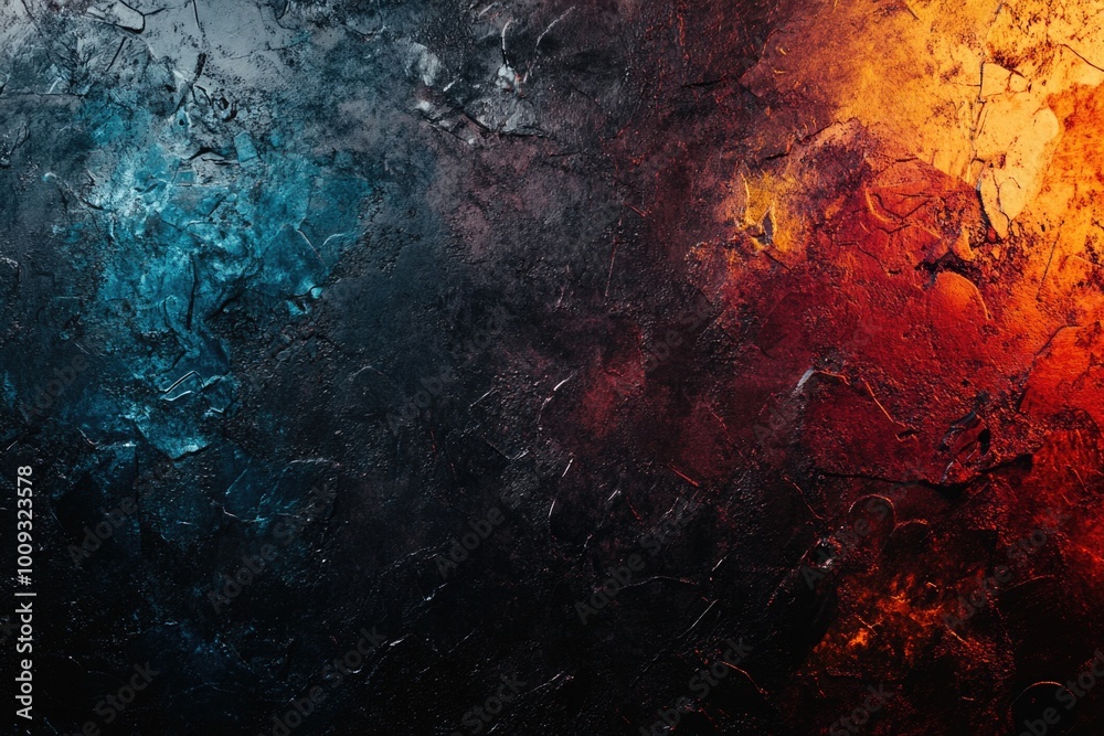 Poster A detailed view of a painted piece featuring two distinct color schemes, ready for use in various design projects