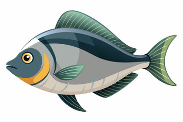 Large butter-fish vector art illustration