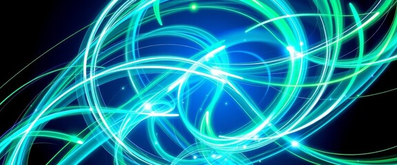 Obraz premium Futuristic Electric Light Spirals with Metallic Shine for Customization