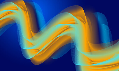 Abstract blue and yellow wave background.