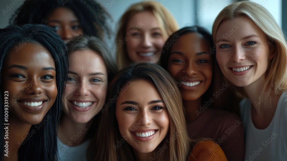 Canvas Prints A group of women smiling and posing together for a photo opportunity