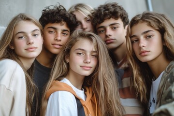 Obraz premium A group of young adults standing side by side, united in friendship
