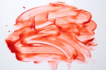 Stain of red blood on white background