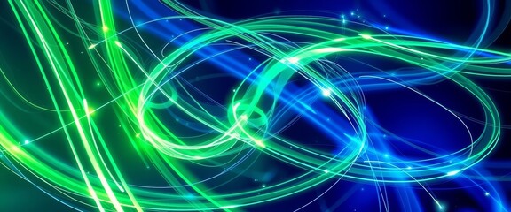 Fototapeta premium Electric Light in Emerald and Sapphire for Creative Device Customization