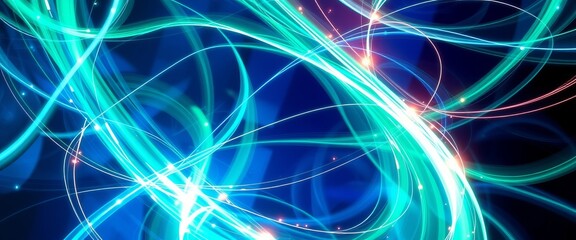 Obraz premium Twisting Streams of Light in Sapphire and Emerald for Customizable Device Covers