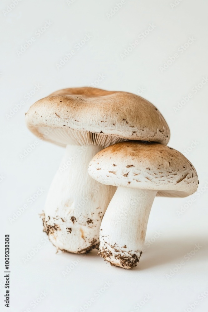 Poster A pair of fungi sit atop one another, highlighting their unique shape and texture