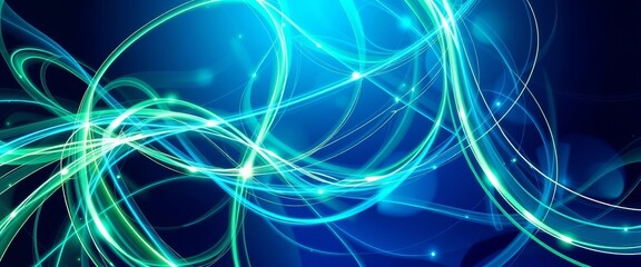 Naklejka premium Abstract Light and Metallic Twists in Energy-Filled Futuristic Design