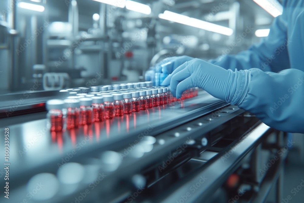 Poster A scientist in a lab coat and gloves tinkering with machinery, likely in a laboratory setting