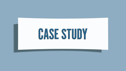 Case Study. A card isolated on blue background.