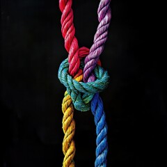 Unity and diversity symbolized through a rope with bold and diverse colors