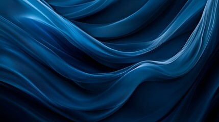 Fototapeta premium Flowing Blue Silk Fabric Background with Soft Waves and Folds, Creating a Serene and Elegant Texture for Luxury and Fashion Themes.