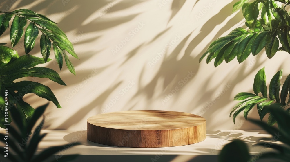 Poster a simple wooden board placed on a table, ready for use