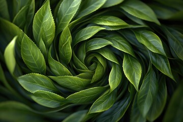 Obraz premium A detailed shot of a green plant's leaves