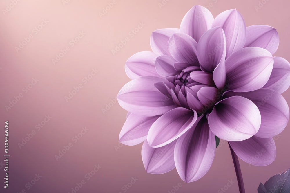 Canvas Prints A close-up shot of a vibrant purple flower on a soft pink background, ideal for use in designs and presentations that require a touch of elegance