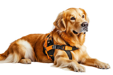 A dog as a service animal ,Isolated on transparent background