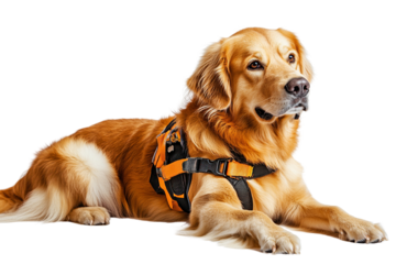 A dog as a service animal ,Isolated on transparent background